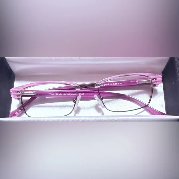 New Purple designer Rectangular Eyeglass frames - Picture 1 of 11